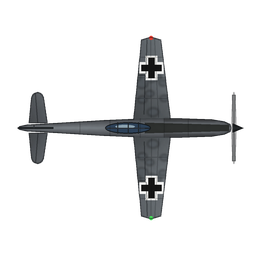Bf 109 G fighter, seen from above